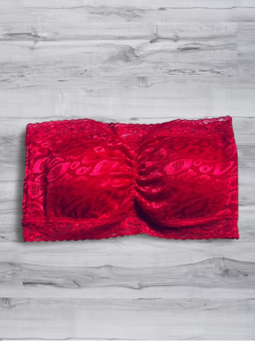 🐆 Leopard & Lace Bandeau Bra Top Small Hot Topic Crimson Vintage NWT